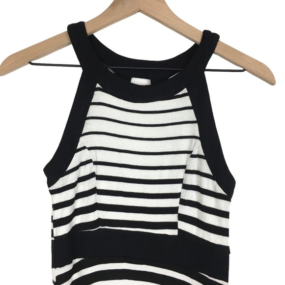 MONTEAU Maxi Dress Striped Fitted Minimalist Long Sleeveless Strappy Size Small - Picture 2 of 12